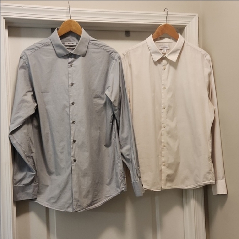 (2) Calvin Klein Men's Dress shirts, XL 